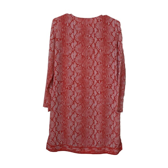Michael Kors Women's Sneak Print Tunic Dress Size S Key hole Orange - Picture 2 of 14